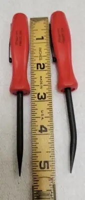 Snap-on Tools PBMB5 PBMS5 Red 5" Angle & Straight Mini Pocket Prybar Set "New"