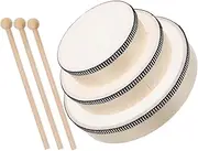 GLSTOY 3pcs Handheld Tambourine Hand Drums for Adults for Percussion Performance Music Education and Cognitive Development