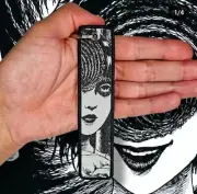 Embroidered Junji Ito Manga - Uzumaki Jet tag Keychain
