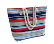 Beach Bag Beach Totes Bags for Women Women Striped Boho Canvas Tote Bag With Zipper Closure, Utility Waterproof Aesthetic Beach Consuela Bags Inway