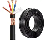 Oxygen-Free Copper Shielded Wire, 3/4 Core, 0.5-1.5mm², 30FT-100FT Flame Retardant Insulated Cable for Audio, Control, and Instruments(1mm²-3C,100ft)