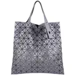 ISSEY MIYAKE 三宅一生 BAOBAO 灰色皮質三角格10X10手提包