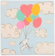 Open Road Brands Peanuts Snoopy Balloon Adventure Gallery Wrapped Canvas Wall Decor - Adorable Snoopy Wall Art for Kids' Bedroom or Nursery