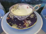 Wedgwood "Mdnight Crane" Teacup & Saucer Set in Original Box