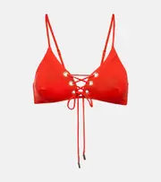 [Melissa Odabash] Melissa Odabash Marrakech lace-up bikini top AU 10 red