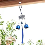 Evil Eye Door Hanger | Metal Evil Eye Key Ring Ornament - Attractive Evil Eye Pendant Decoration, Evil Eye Wind Bells with Tassels/Bells for Car, Home, Work