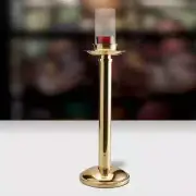 Brass Acolyte Candlestick With Glass Globe For Church or Sanctuary 18 In