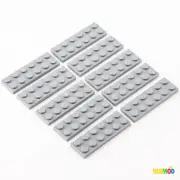 Lot of 10 LEGO Light Bluish Gray 2x6 3795 Plate Building Bricks Flat Base Parts