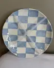 NEW Blue and White Checkered 6.5" Appetizer Melamine Plates Set of 8
