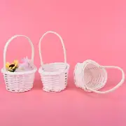 1Pcs Hand-woven Mini Plastic Weaving Storage Fabric Basket Rattan Tea Picnic. CR