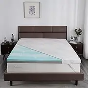 Firm Mattress Topper Queen Size 3 Inch with Silk Cover, Premium Cooling Gel+Bamboo High-Density Memory Foam Mattress Topper, Firm to Extra Firm Mattress Topper for Pain Relief CertiPUR-US Bed Topper