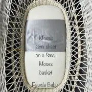 100% Mulberry silk Moses basket semi sheet bassinet basket silk slip grey white