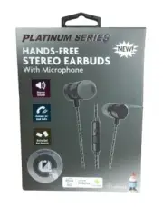 Travelocity Platinum Series Hands-Free Stereo Earbuds with Microphone - Black