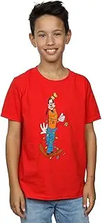 [Absolute Cult] Disney Boys Goofy Christmas Lights T-Shirt Red 12-13 years