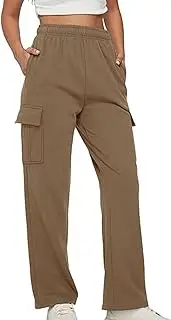 [Narecte] Womens Cargo Sweatpants High Waisted Baggy Joggers Pants Casual Sweat Pants with Pockets