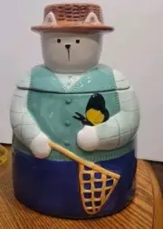 Linda Higgins New In Box Cookie Jar With Butterfly
