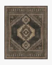 245' x 305' | Machine Washable Runner Rug | Kid & Pet Friendly | Indoor Rug | Rayne Charcoal & Tan Flatwoven Rug | Ruggable