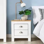 Two Drawers White Bedside Table/Nightstands/MDF