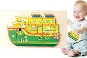 Excavator Wooden Puzzles | Cartoon Wooden Excavator Puzzles - Portable Learning Aid, Early Education Supplies for Nursery, Home, Kindergarten