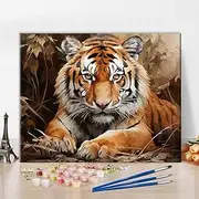 Rebotipy Adult DIY Animal Paint by Numbers Portrait of Tiger - Easy Painting on Canvas - Modern Paint by Numbers Kits - 16x20 in