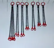 Crane Lifting Sling Chain Set. In Authentic Mammoet Red. 1/50th, 1/48th