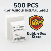 500 4x6 Thermal Shipping Labels – Fanfold – Rollo & Zebra Compatible