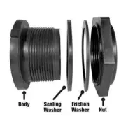 4" FPT Bulkhead Fitting with Sealing Washer, TF400P-E