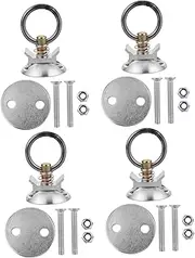 GANAZONO 1 Set Rail Fixing Eye Bolt on Round Tie Down Bolt on Anchor Fitting Kit Tie Down Bolt on Kit Quick Release Tie Down Bolt on Round Anchor Round Anchor Point Tie Down Aluminum Silver