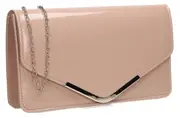 Patent Leather Envelope Clutch for Women - PU Solid Color Magnetic Wallet