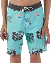 [O'Neill] Boy's 16 Inch Tropical Boardshorts - Water Resistant Swim Trunks for Kids with Quick Dry Stretch Fabric and Pockets