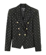 logo-jacquard blazer 14Y Black