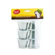 Tablecraft 2.5 oz Dipping Cups with Lids, 2.5-Ounce (H5069), 6 Pack, Silver