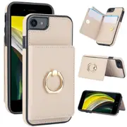 IPhone 7 Plus/IPhone 8 Plus Case With Card Holder,Military Grade Drop Protection,Durable Shockproof Cover-White