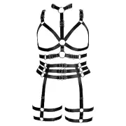 Plus size Plump Garter belt set Full body harness for women Lingerie cage Pun...