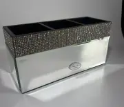 BELLA LUX NEW!!! Rhinestone Mirror MAKEUP BRUSH Bath Accessory Vanity GORGEOUS!
