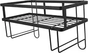 Carbon Steel Single Tier Over-The-Toilet Shelf Elegant Bathroom Storage Rack Hooks