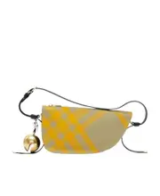 Burberry Sling Shield Check-Pattern Zipped Shoulder Bag One size Hunter Beige