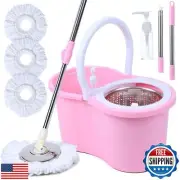 KYDIFS Pink Mop and Bucket Set(Pink)