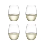 Plumm Vintage Stemless + Wine Glass Set of 4 398ml White