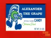 Vintage Alexander the Grape candy box art 2x3" fridge/locker magnet Ferrara Pan