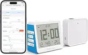 meross Room Thermometer and Humidity Sensor Kit, Smart Hygrometer Indoor Thermometer, Large 3.7" Display, App Alert, Humidity Meter Compatible with Matter, HomeKit, Alexa, Google Home, Hub Required
