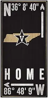 NCAA Vanderbilt Commodores Unisex Vanderbilt University Coordinate Sign, Team Color, 6 x 12
