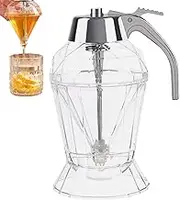 Honey dispenser glass - drip-proof honey jar, 14.5cm olive oil dispenser - elegant syrup dispenser for honey and maple syrup made of polystyrene, perfect for the kitchen, breakfast table and everyday
