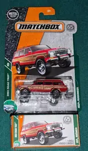 lot of 2 2018 Matchbox Power Grabs + Carded - '89 JEEP WAGONEER Red Road Trip