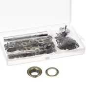 Grommet Kit 100 Sets Copper Eyelets with 3pcs Tools, 6mm Inside Dia. Bronze Tone