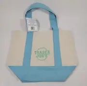 Trader Joe's Mini Pastel Canvas Tote Bags 2025 Limited Edition (BLUE)