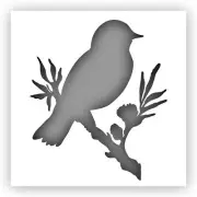 Bird on Branch #2 Stencil - Choose a Size - Laser-Cut Reusable Plastic