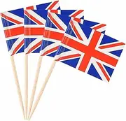Union Jack Toothpicks | The Union Jack Flag Cupcake Toppers - UK Flags British Toothpick for King Charles The Third Street