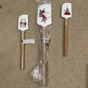 Set 3:Williams Sonoma Grinch, Max, Whoville Silicone Regular & Mini Spatulas-New