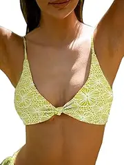 [BERLOOK] Women's Twist Backless Criss Cross Back Bathing Swimwear Cheeky Bikini Top